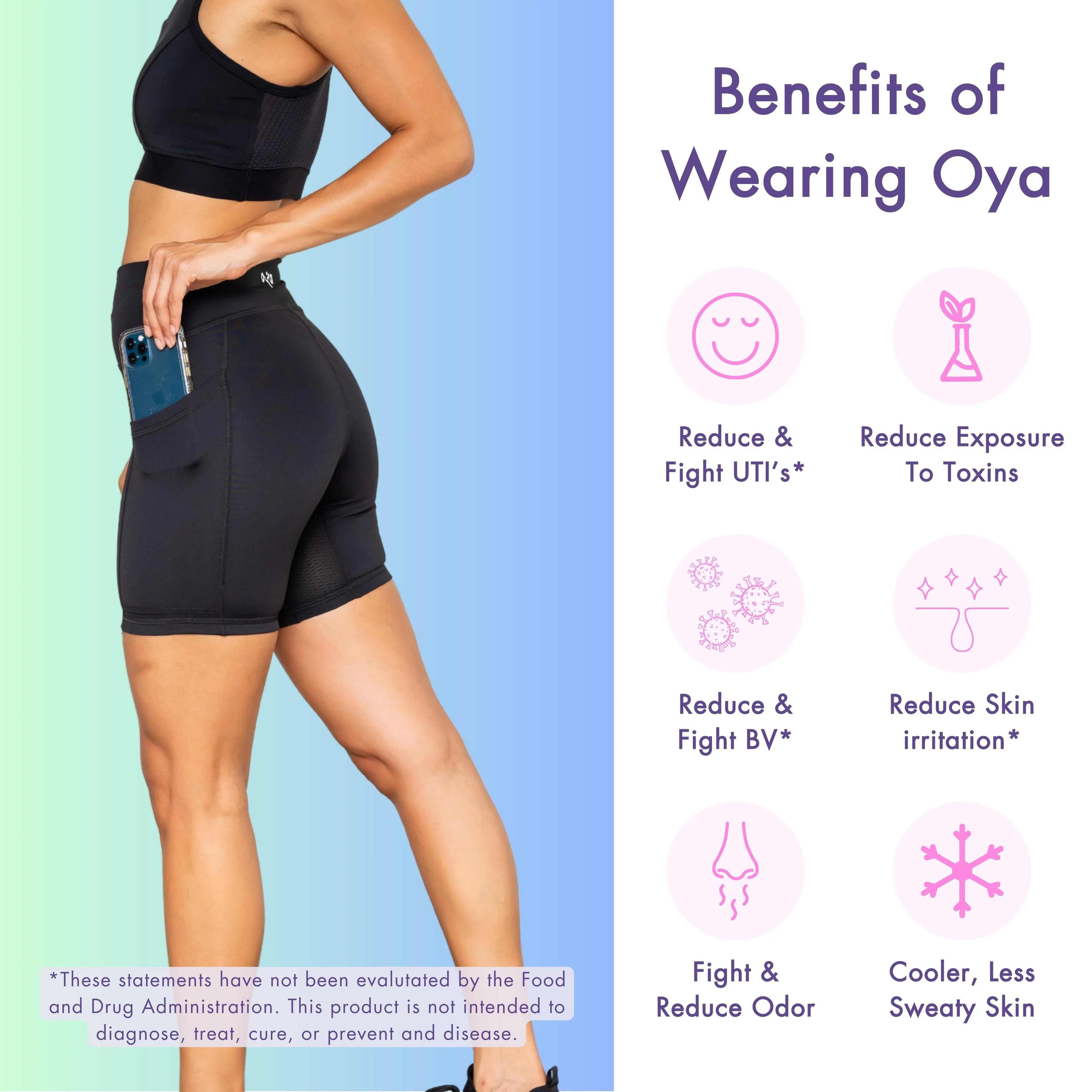 6" Breathable, Tummy Control Short by Oya Femtech Apparel