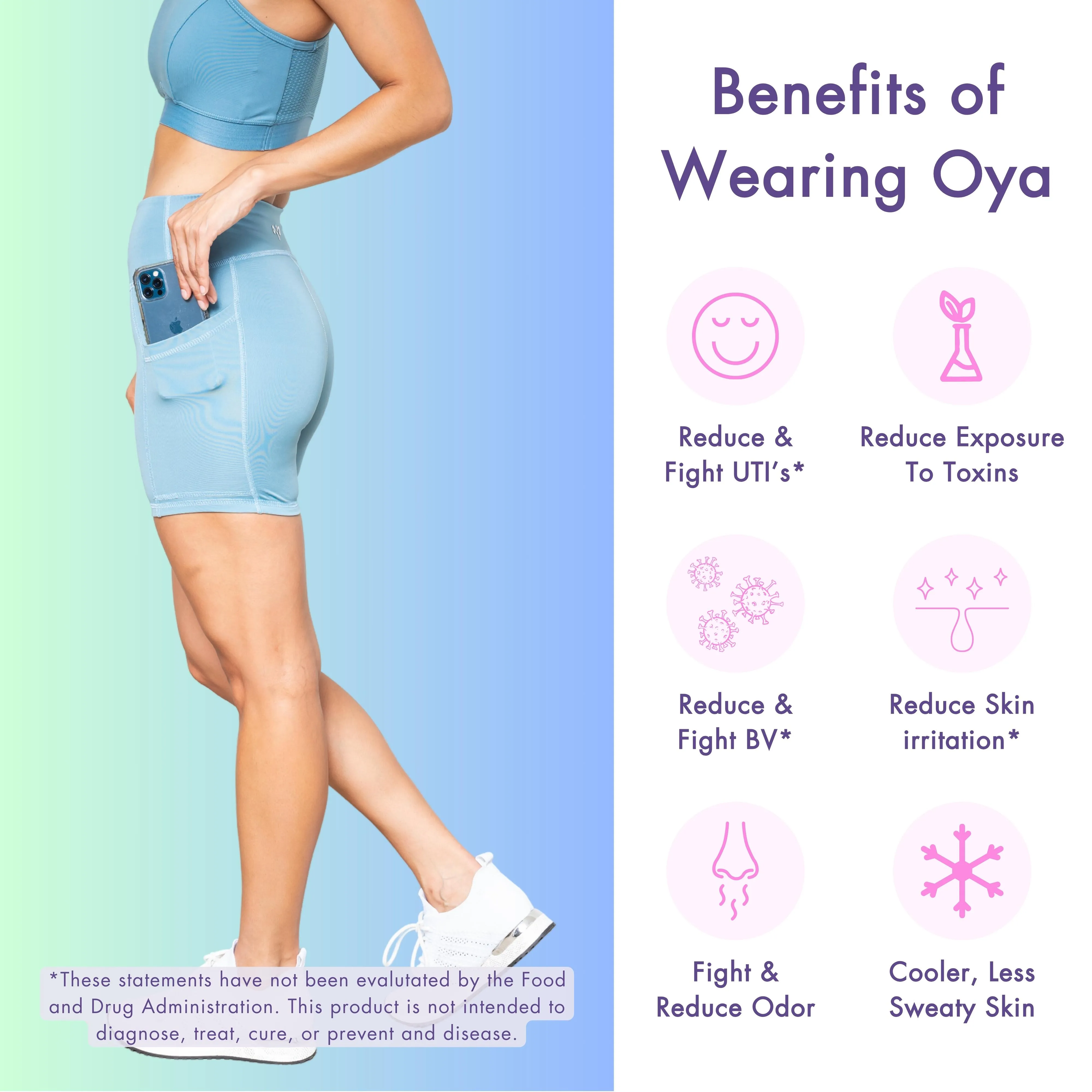 6" Breathable, Tummy Control Short by Oya Femtech Apparel