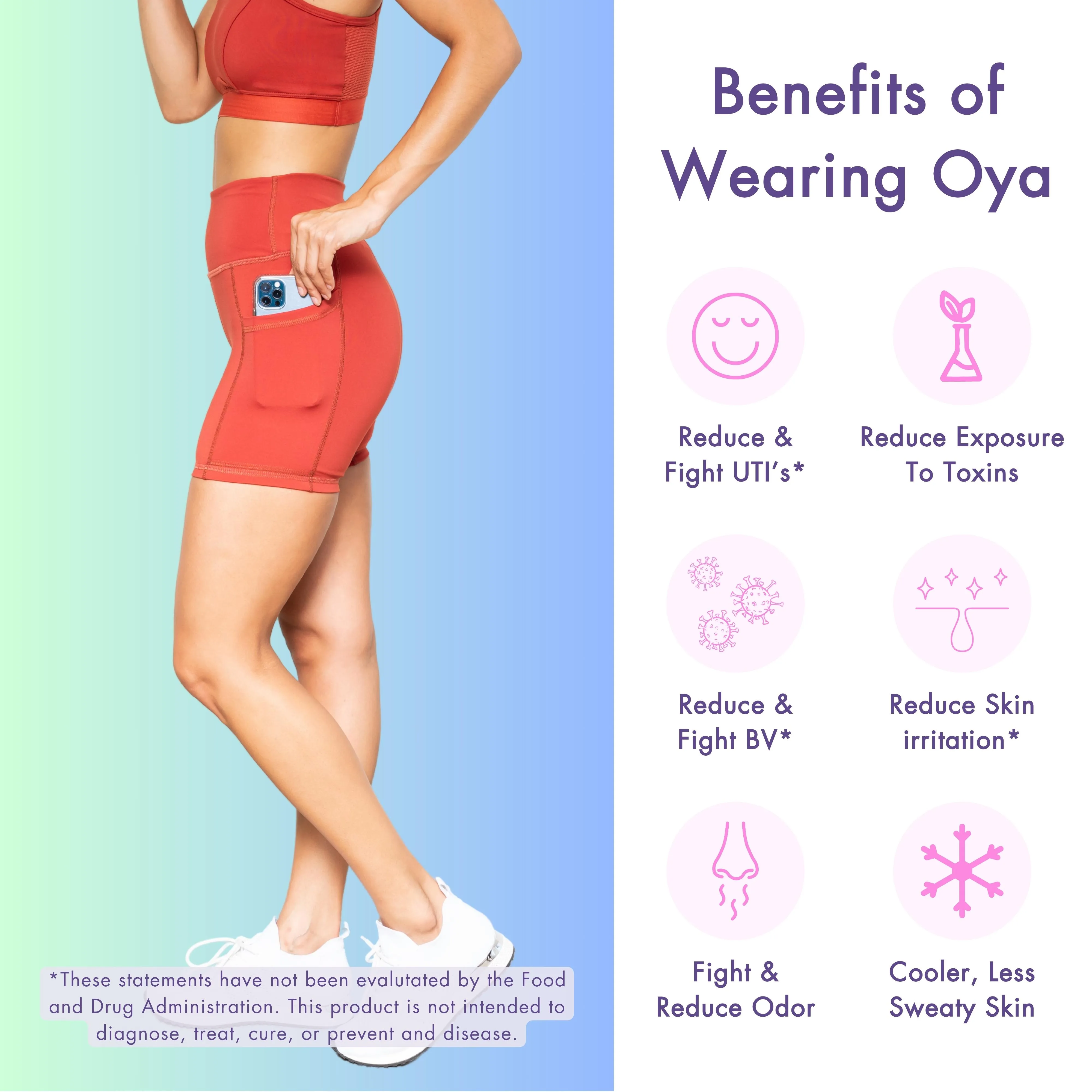 6" Breathable, Tummy Control Short by Oya Femtech Apparel