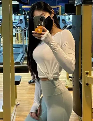 Athlete Long Sleeve Tops white ins_yoga