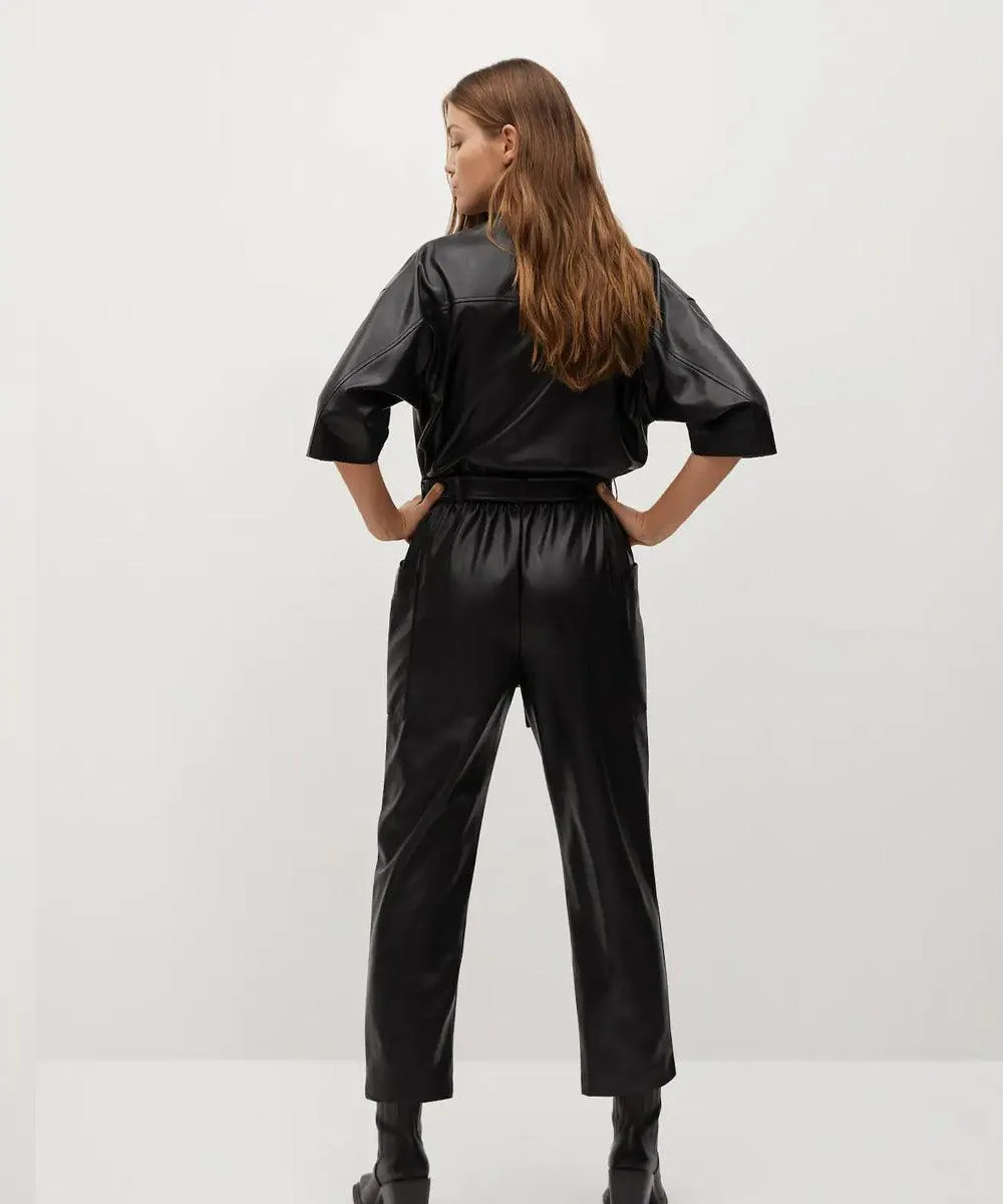 Black One Piece Leather Dress