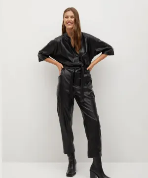 Black One Piece Leather Dress