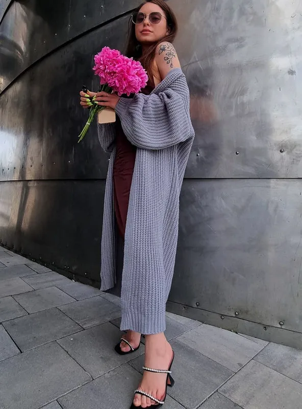 Casual Long Knitted Cardigan Women Tops