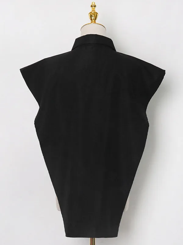 Chicmy-Original Solid Color Irregularity Geometry Blouse Tops
