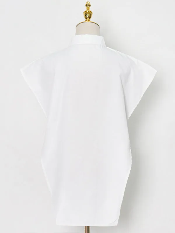 Chicmy-Original Solid Color Irregularity Geometry Blouse Tops