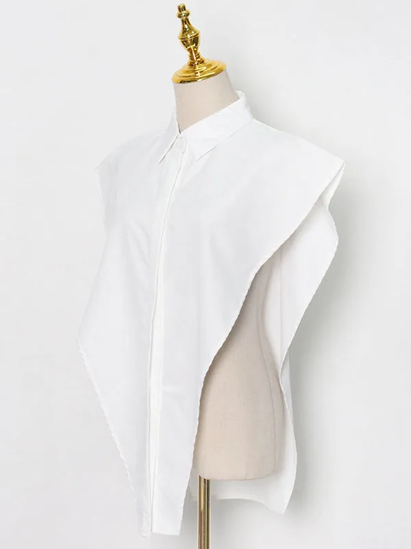 Chicmy-Original Solid Color Irregularity Geometry Blouse Tops