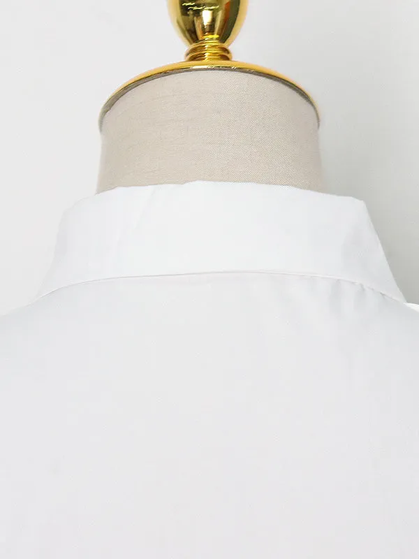 Chicmy-Original Solid Color Irregularity Geometry Blouse Tops