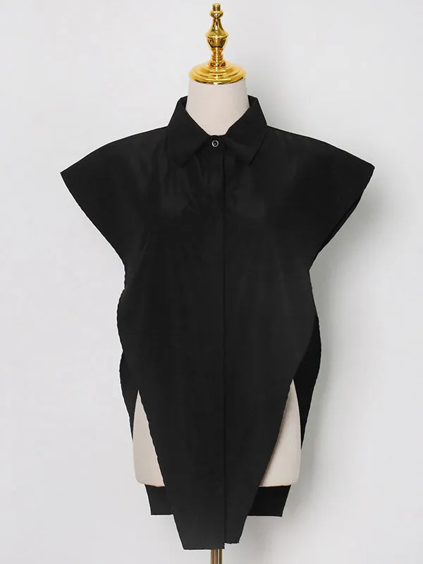 Chicmy-Original Solid Color Irregularity Geometry Blouse Tops