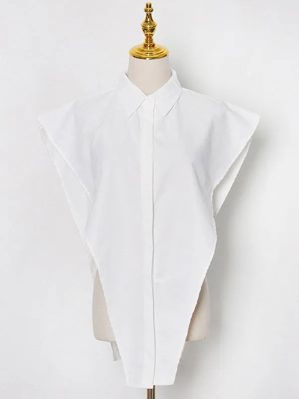 Chicmy-Original Solid Color Irregularity Geometry Blouse Tops