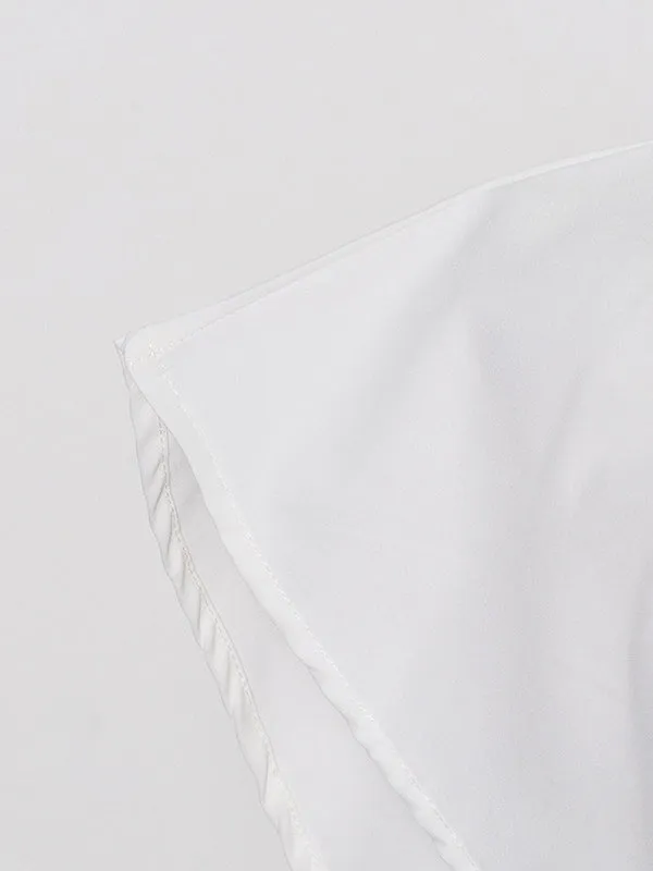 Chicmy-Original Solid Color Irregularity Geometry Blouse Tops