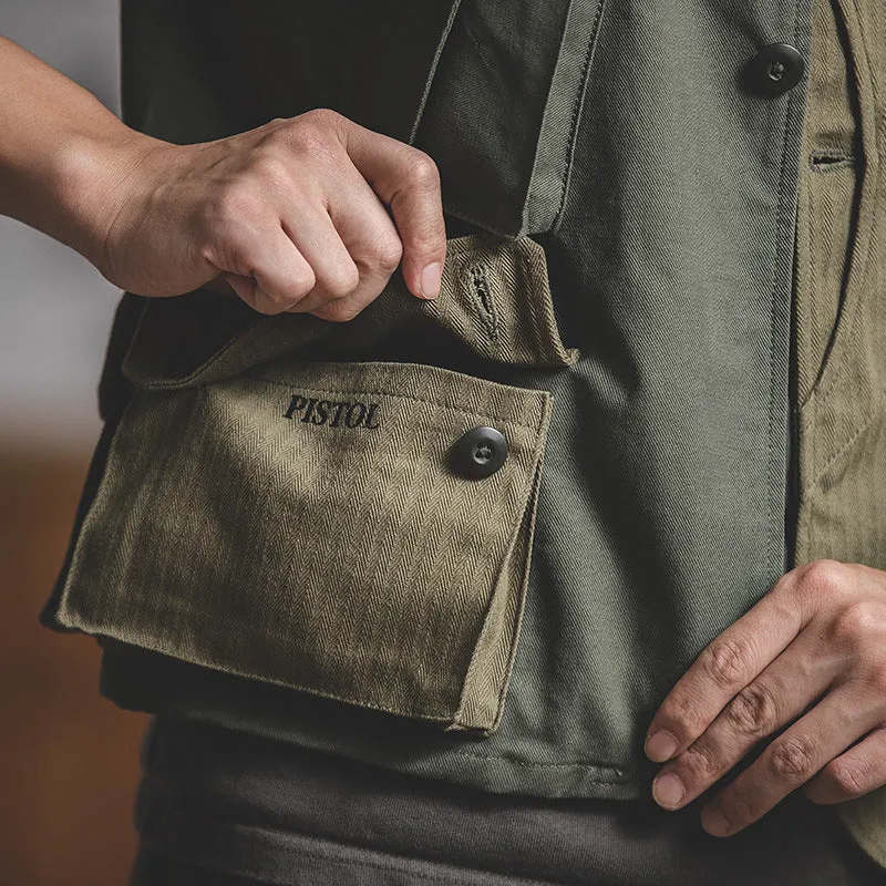 Classic Patchwork Multi-Pocket Tool Vest