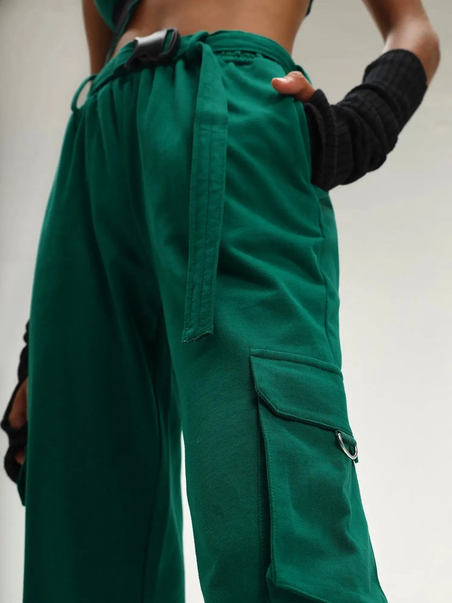 Cyprus Dark Green Parachute Jogger Pants