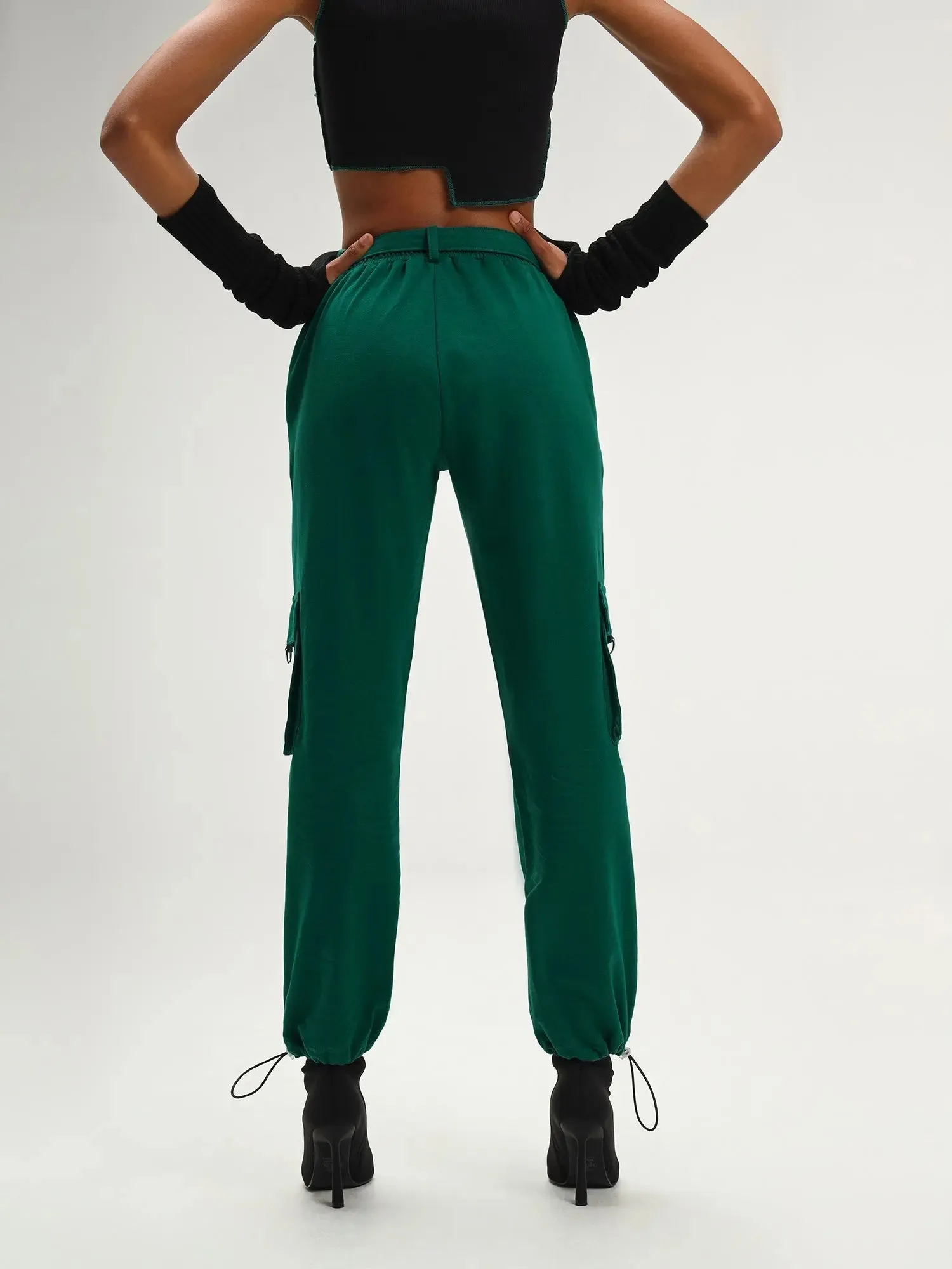 Cyprus Dark Green Parachute Jogger Pants