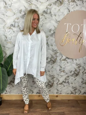 Dip side layering shirt - white
