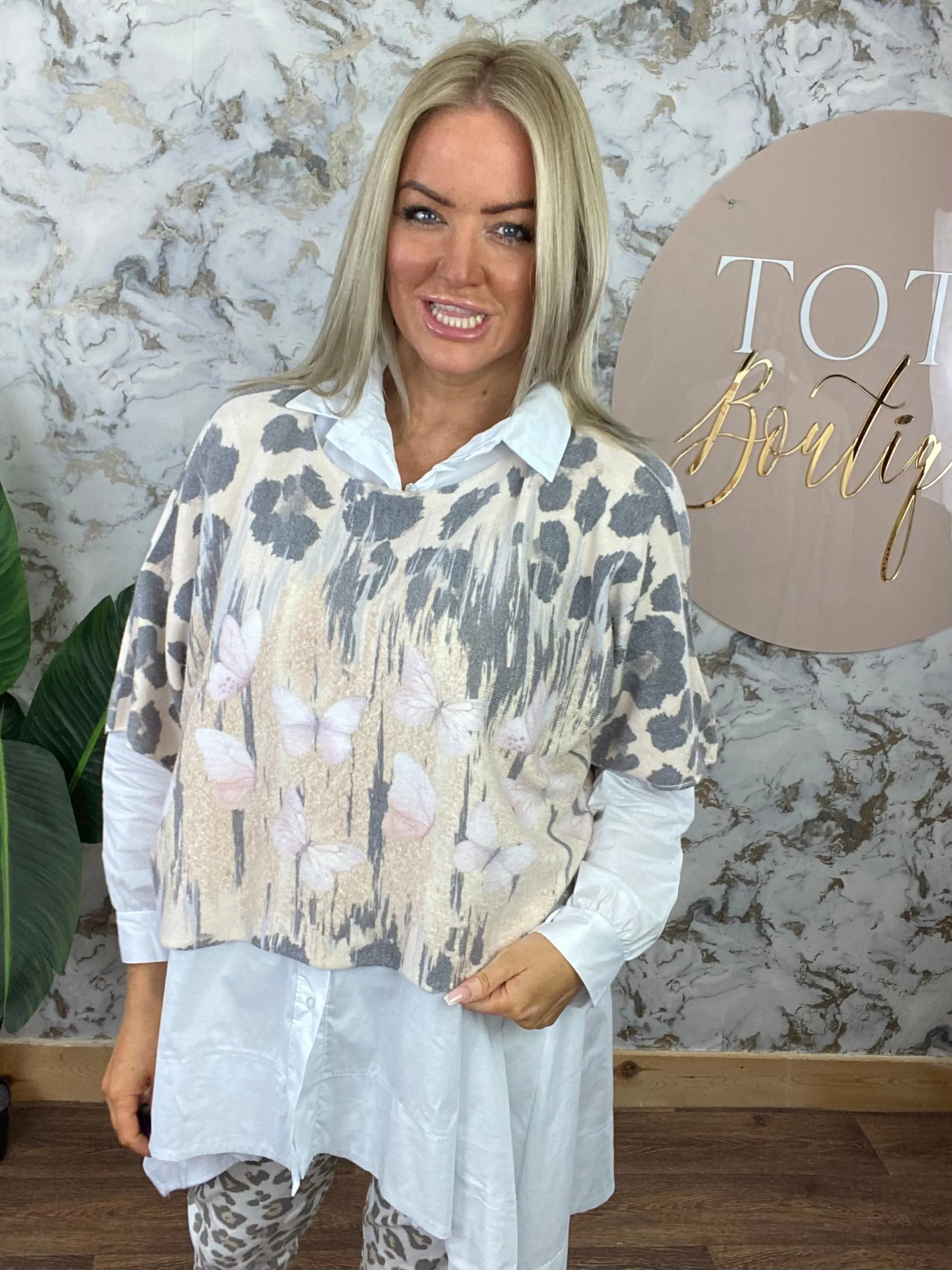 Dip side layering shirt - white