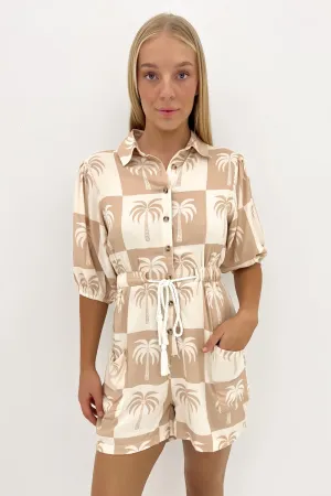 Eliza Playsuit Latte Palm