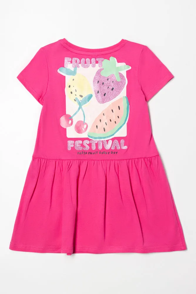 Fruit T-Shirt Dress Pink