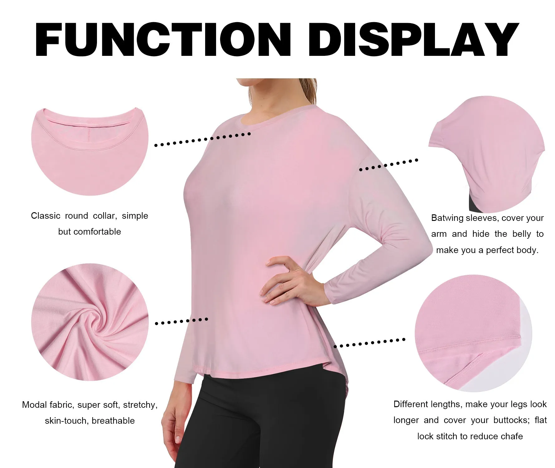 Golf Batwing Tunic Tops lightpink_Golf