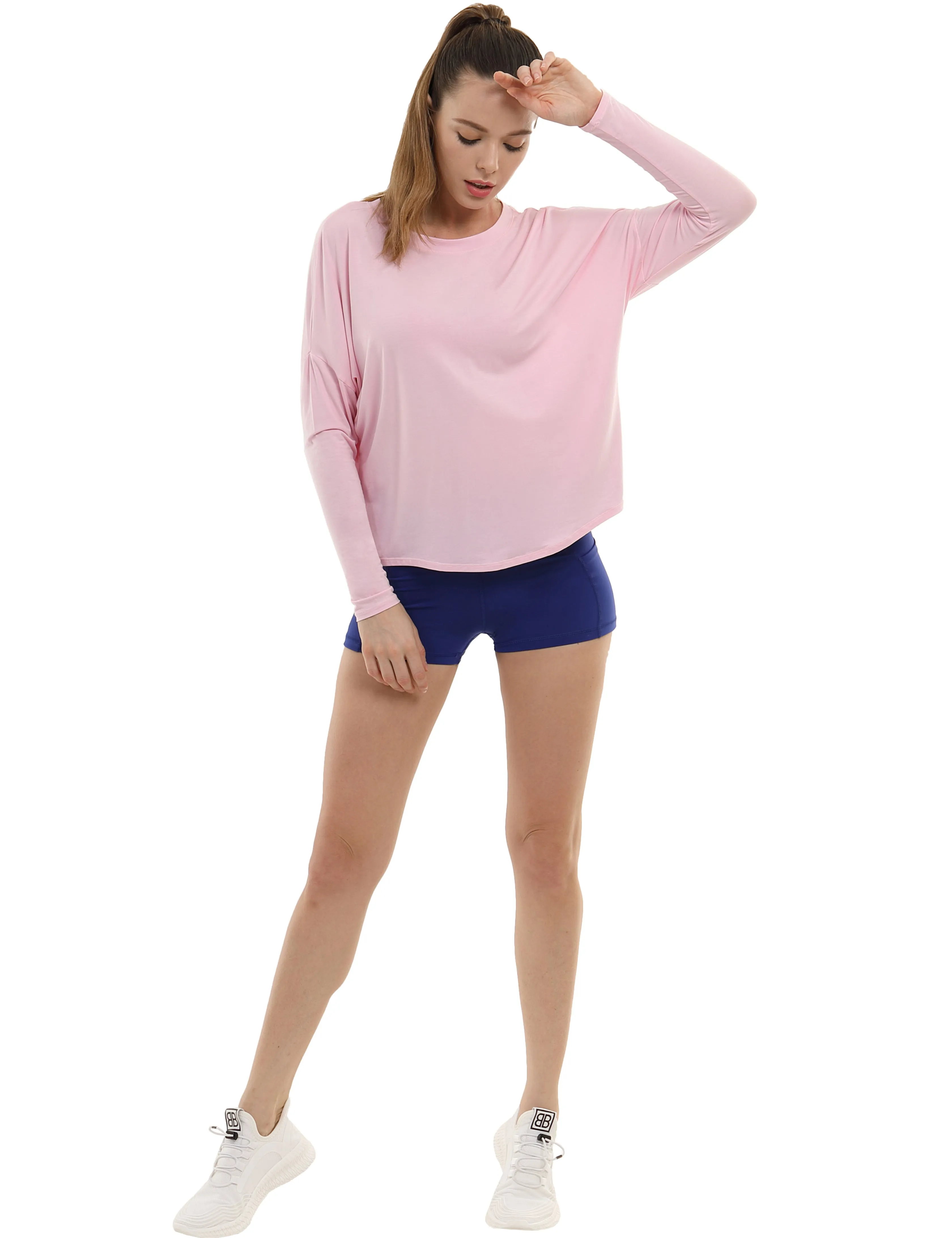 Golf Batwing Tunic Tops lightpink_Golf
