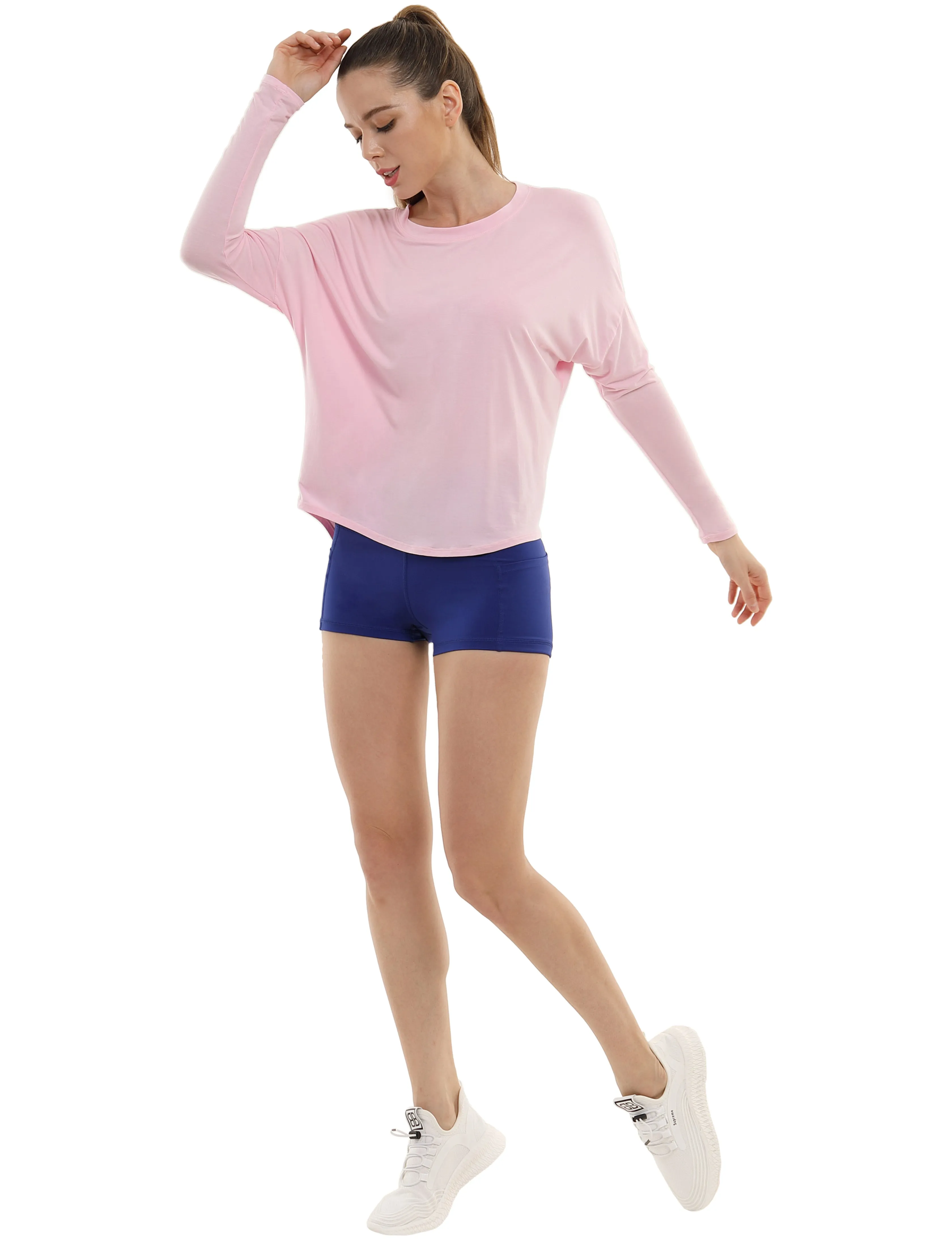 Golf Batwing Tunic Tops lightpink_Golf