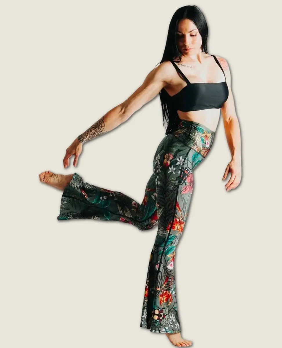 Green Thumb Printed Bell Bottoms