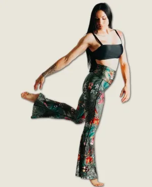 Green Thumb Printed Bell Bottoms