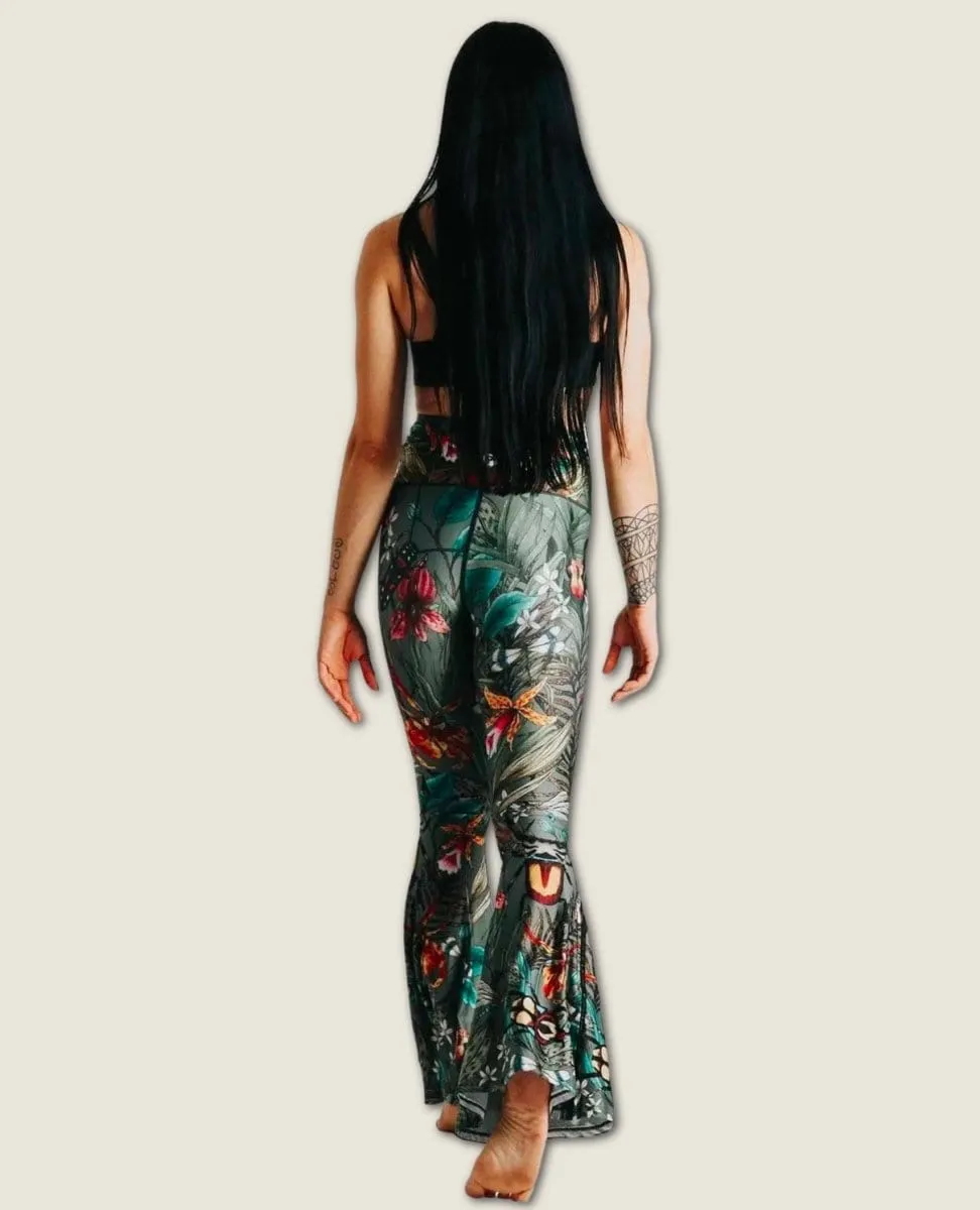 Green Thumb Printed Bell Bottoms