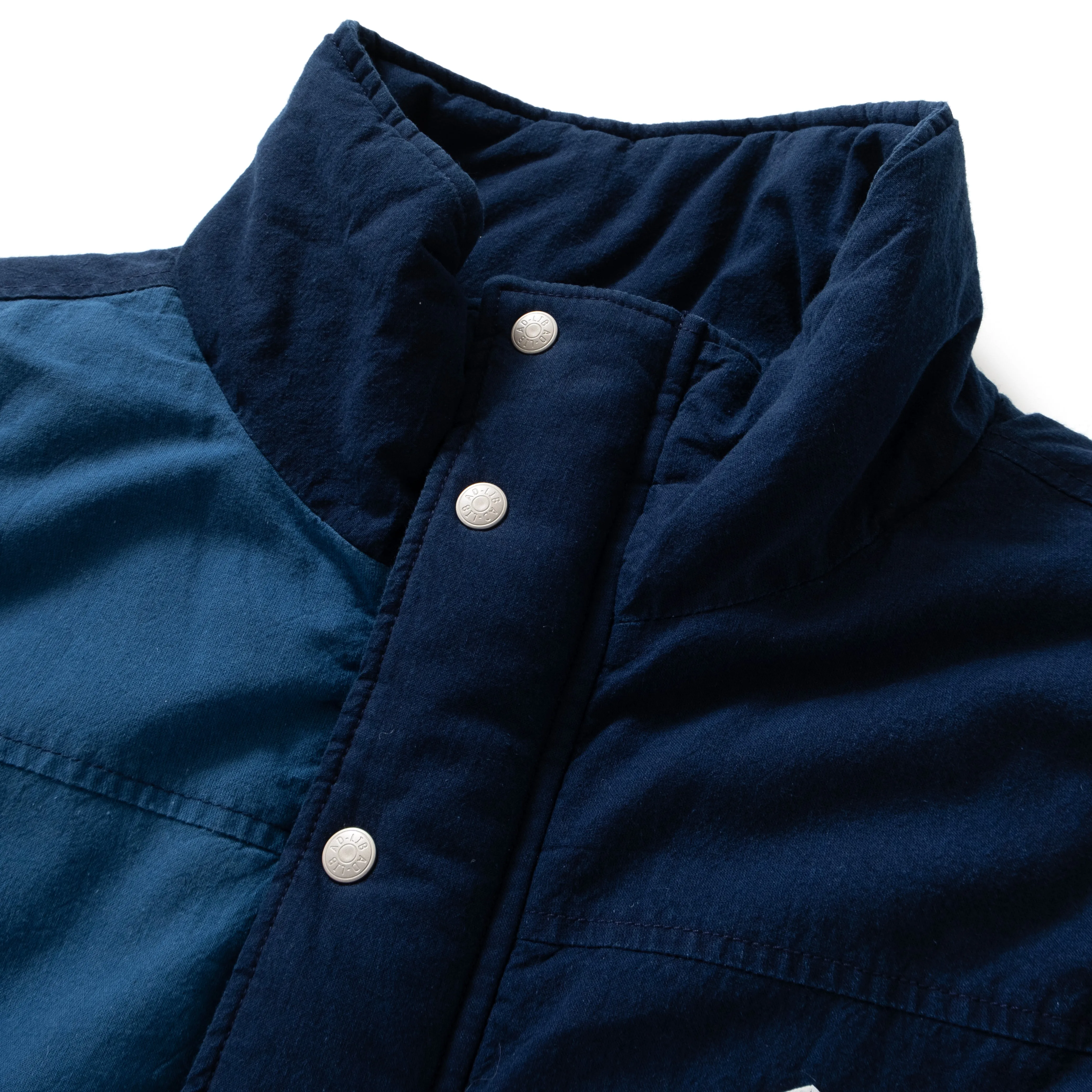 (JK338) Indigo Patchwork Padded Vest