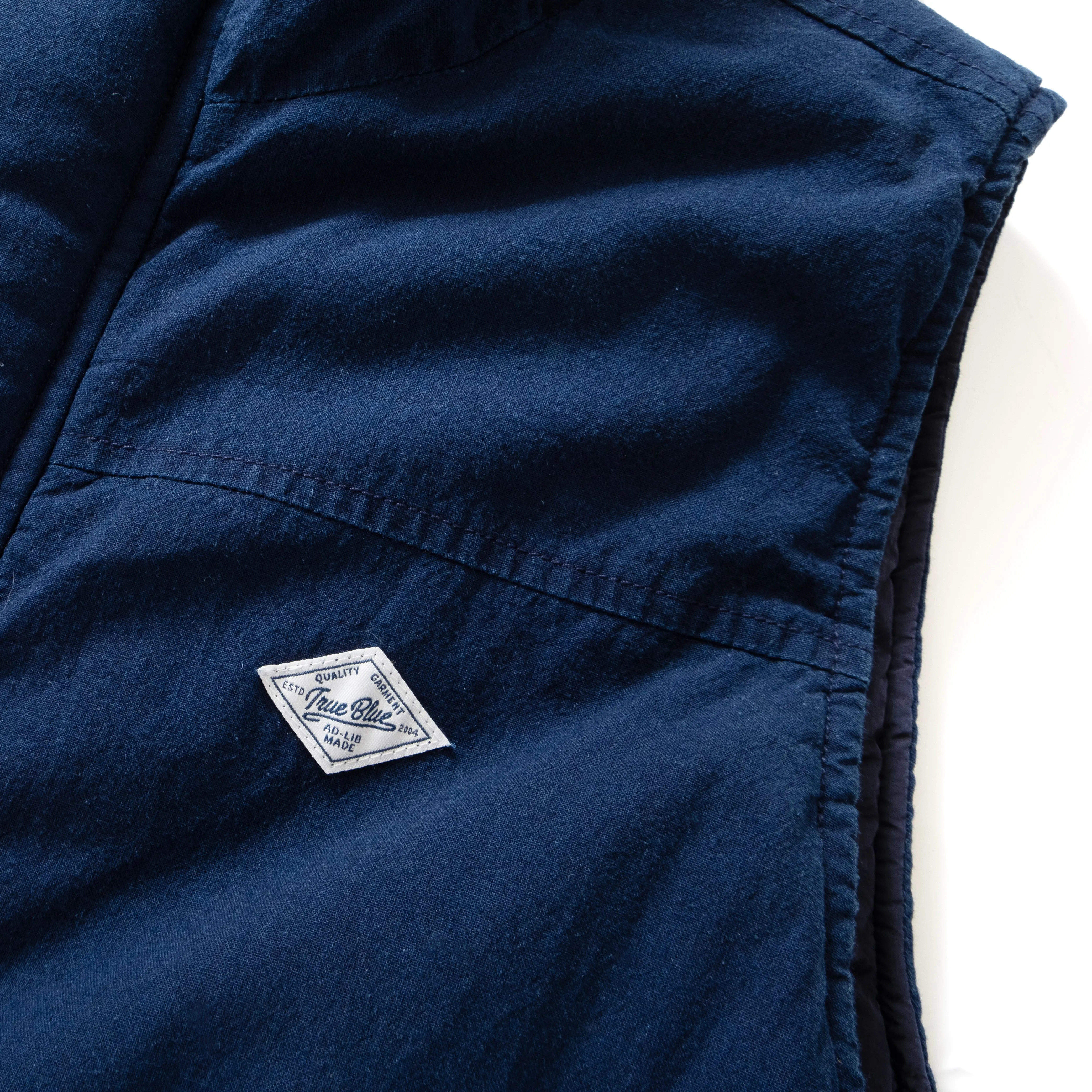 (JK338) Indigo Patchwork Padded Vest