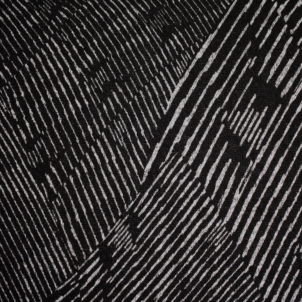 Large Scale Stripe Geometric Print Sweater Knit Black/Grey