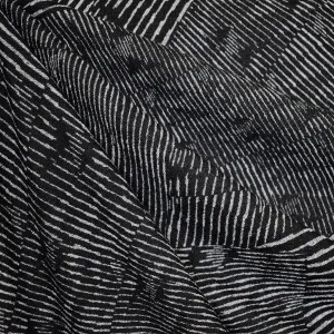 Large Scale Stripe Geometric Print Sweater Knit Black/Grey