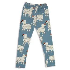 Leggings- dogs blue: Size 6-7Y