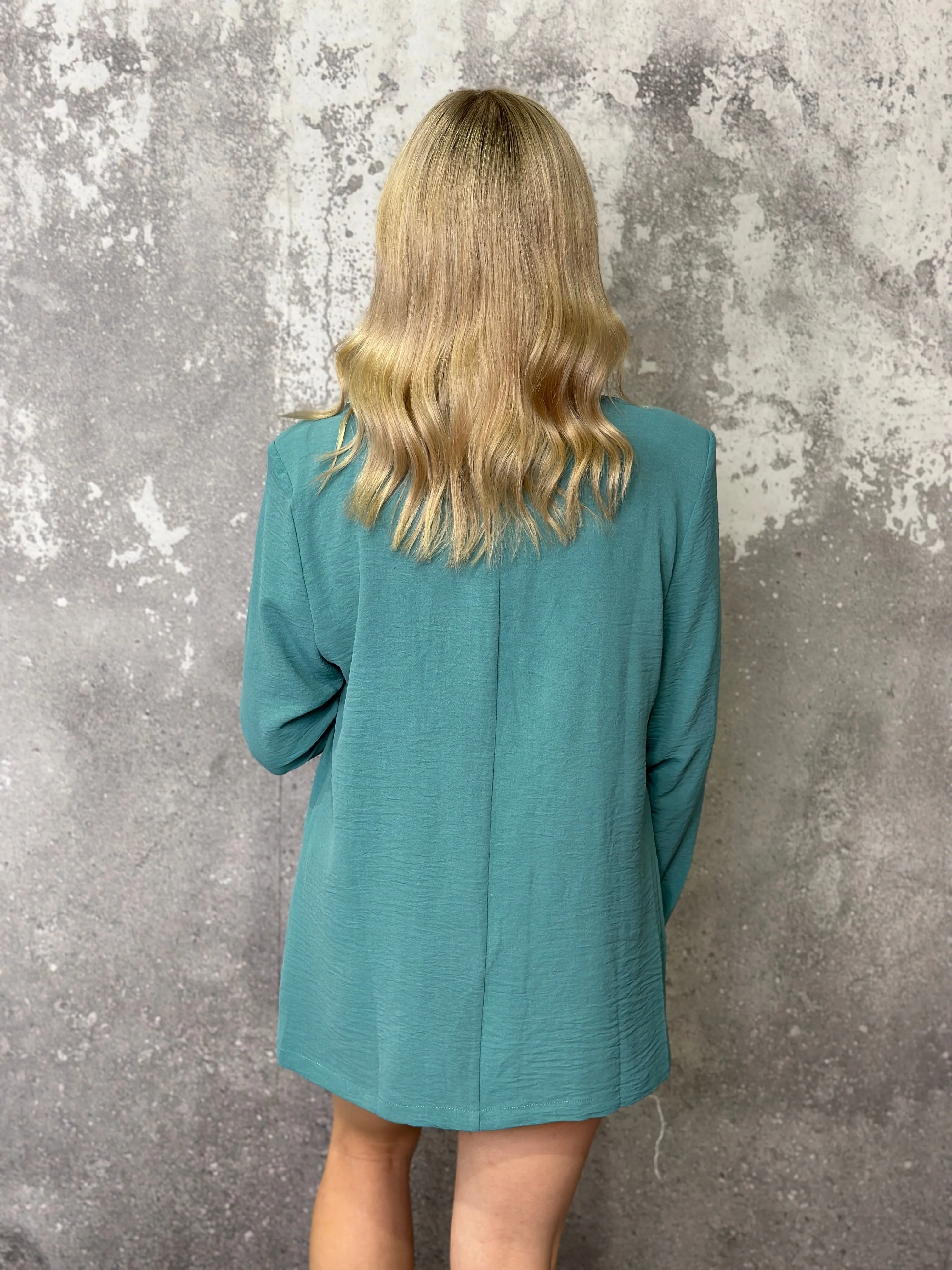 Lightweight Teal Blazer Overlay - (Small - 1X) - FINAL SALE