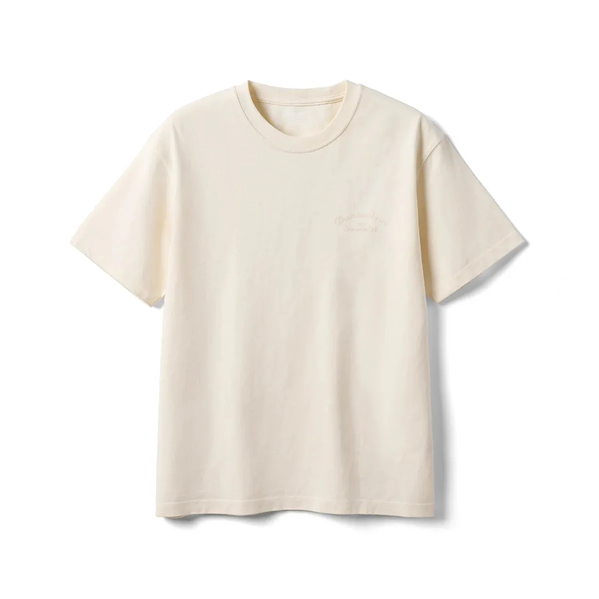 Mens Heavyweight Embroidered T-Shirt  300gsm Regular Fit Tee in Black & Cream