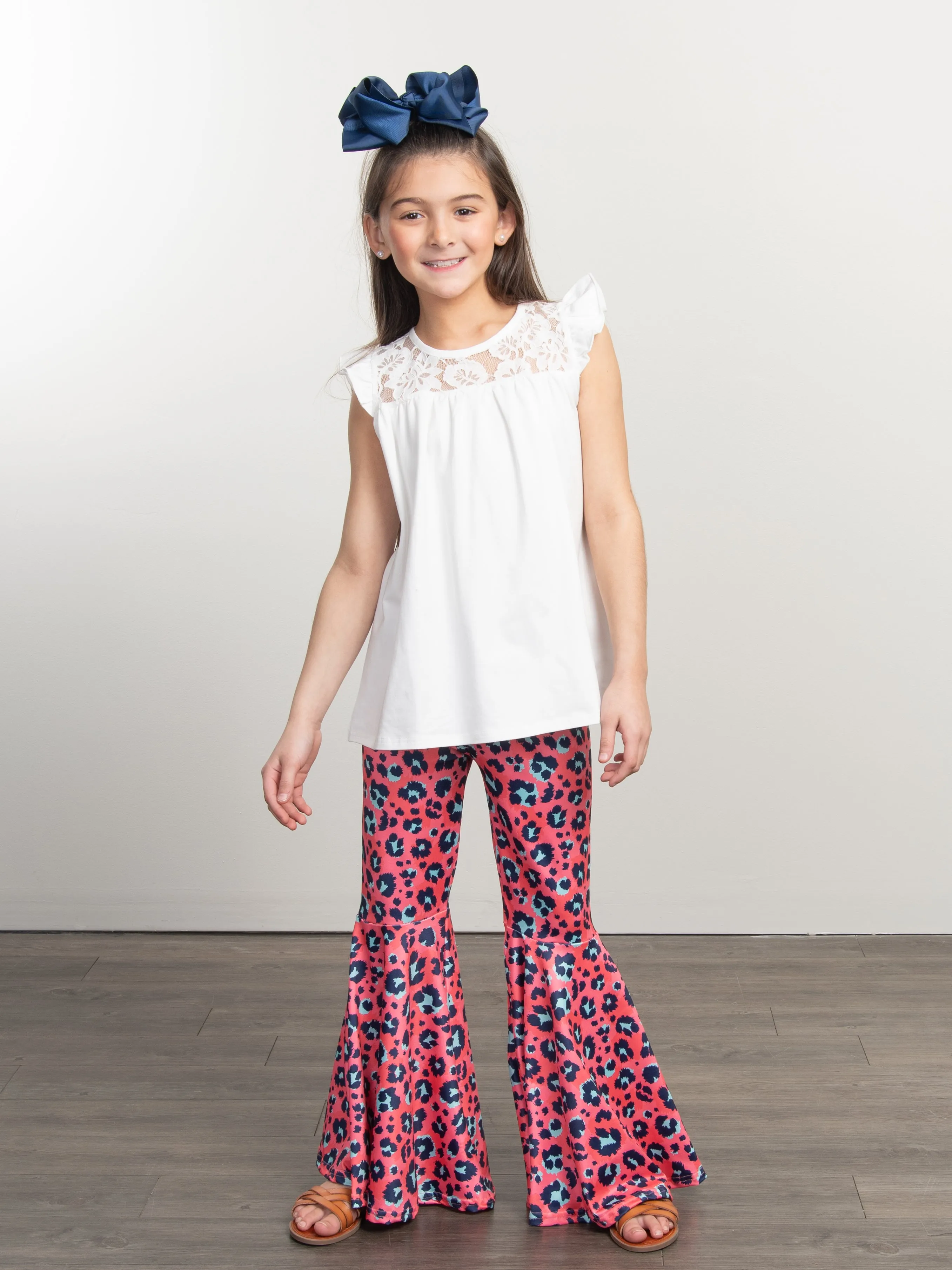 Pink Leopard Bell Bottoms