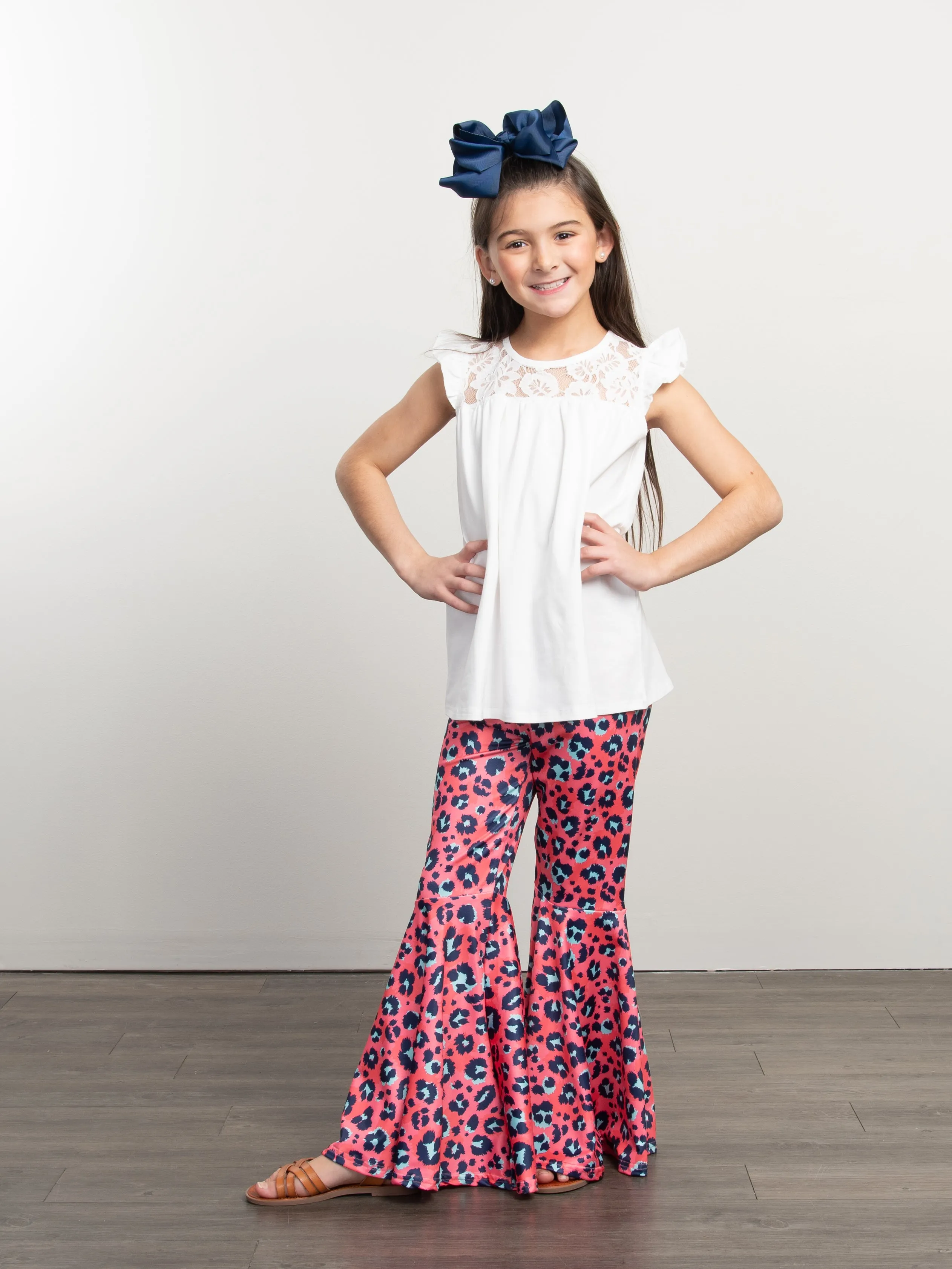 Pink Leopard Bell Bottoms