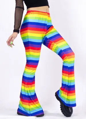 Rainbow Stripe Flare Bottoms