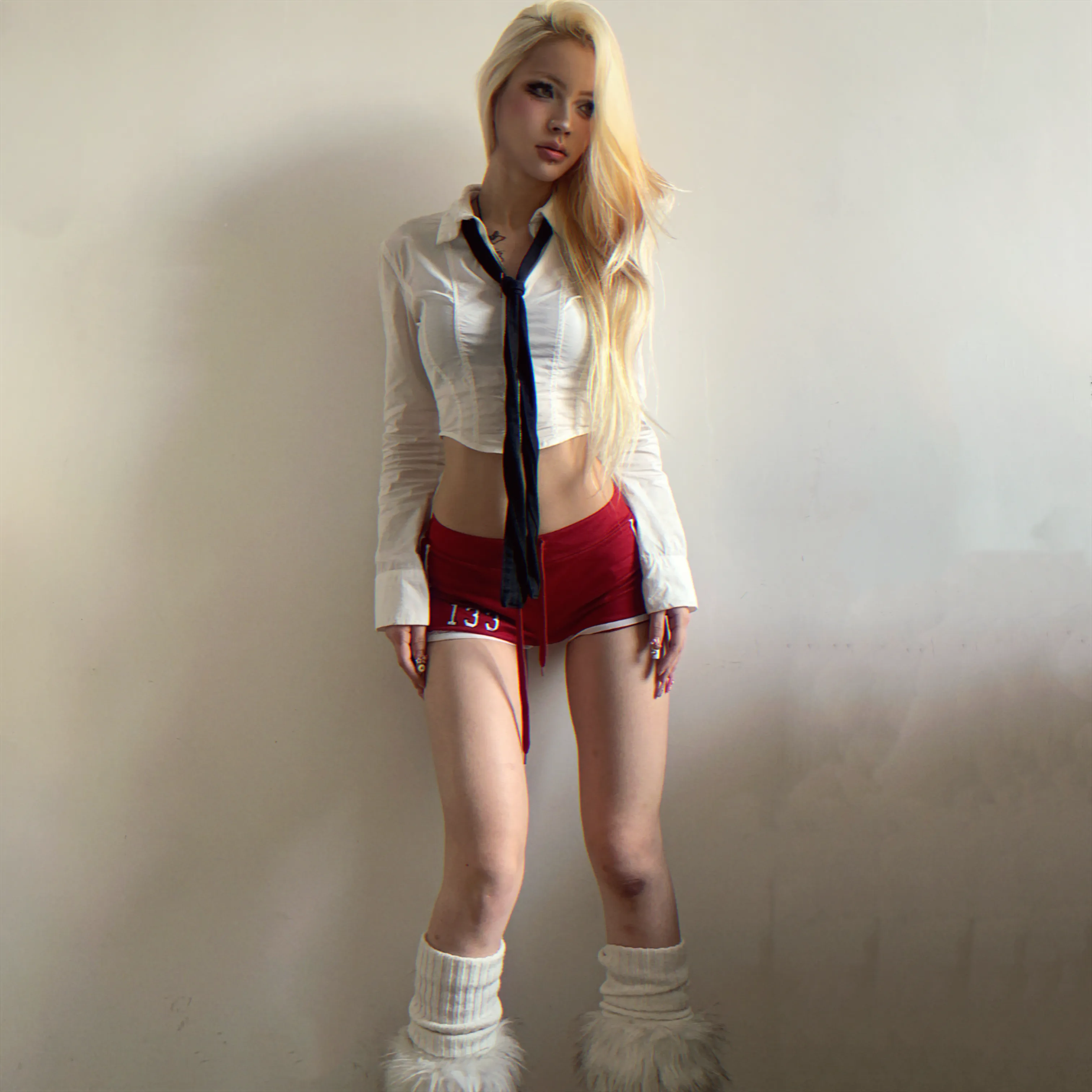 Red Sporty Drawstring Shorts