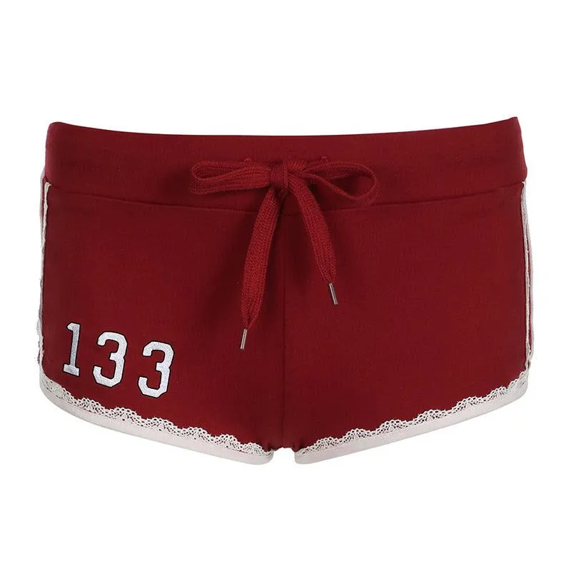 Red Sporty Drawstring Shorts