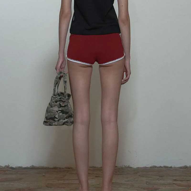 Red Sporty Drawstring Shorts