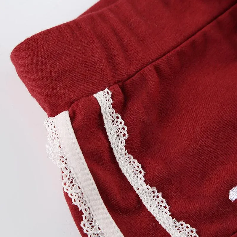 Red Sporty Drawstring Shorts