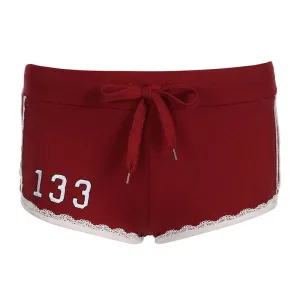 Red Sporty Drawstring Shorts