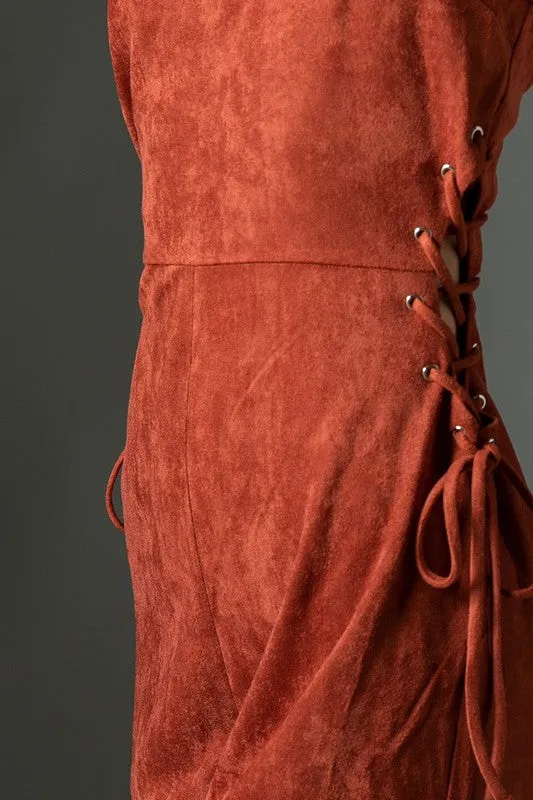 Suede Halter Romper-FINAL SALE