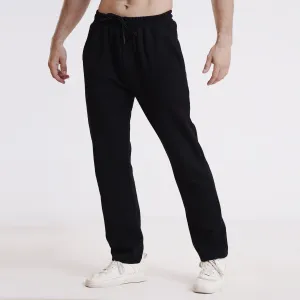 Tf-Basic Black Premium Cotton Straight Bottoms