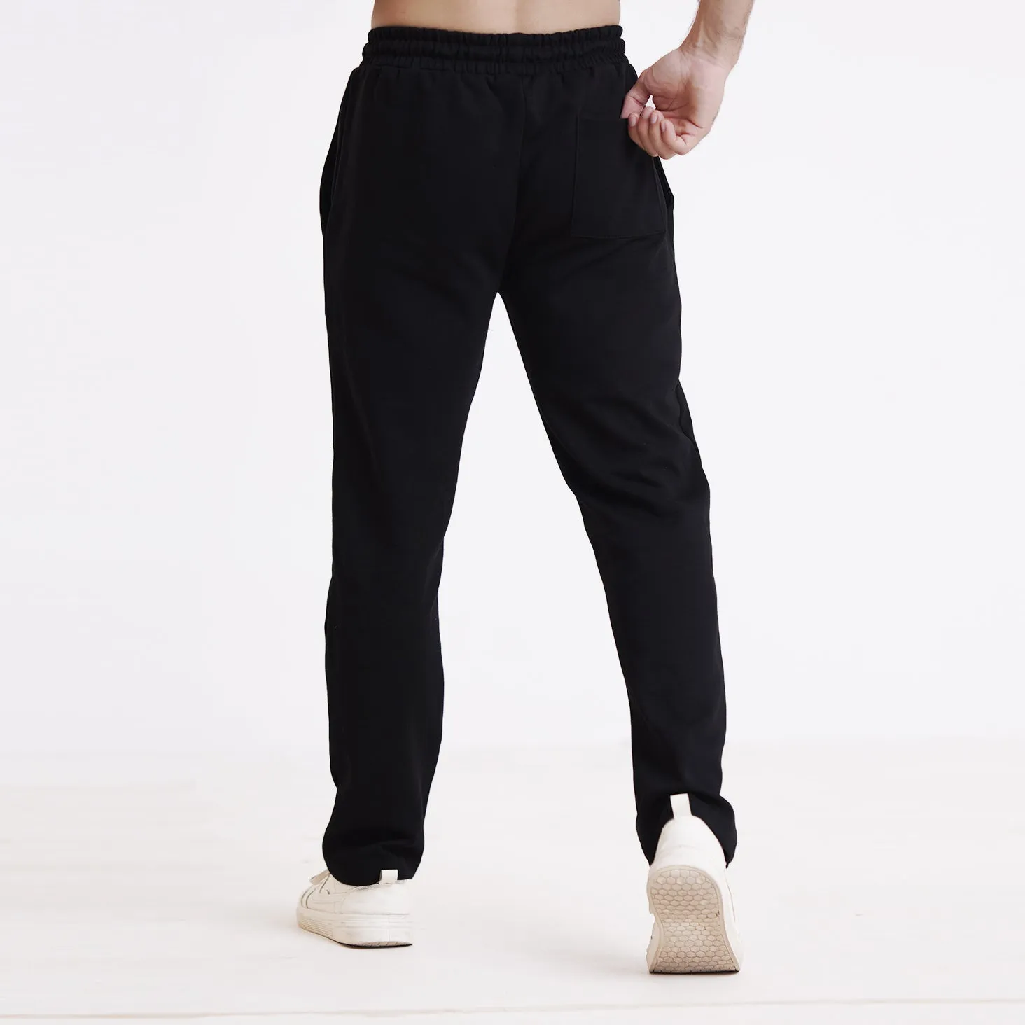 Tf-Basic Black Premium Cotton Straight Bottoms