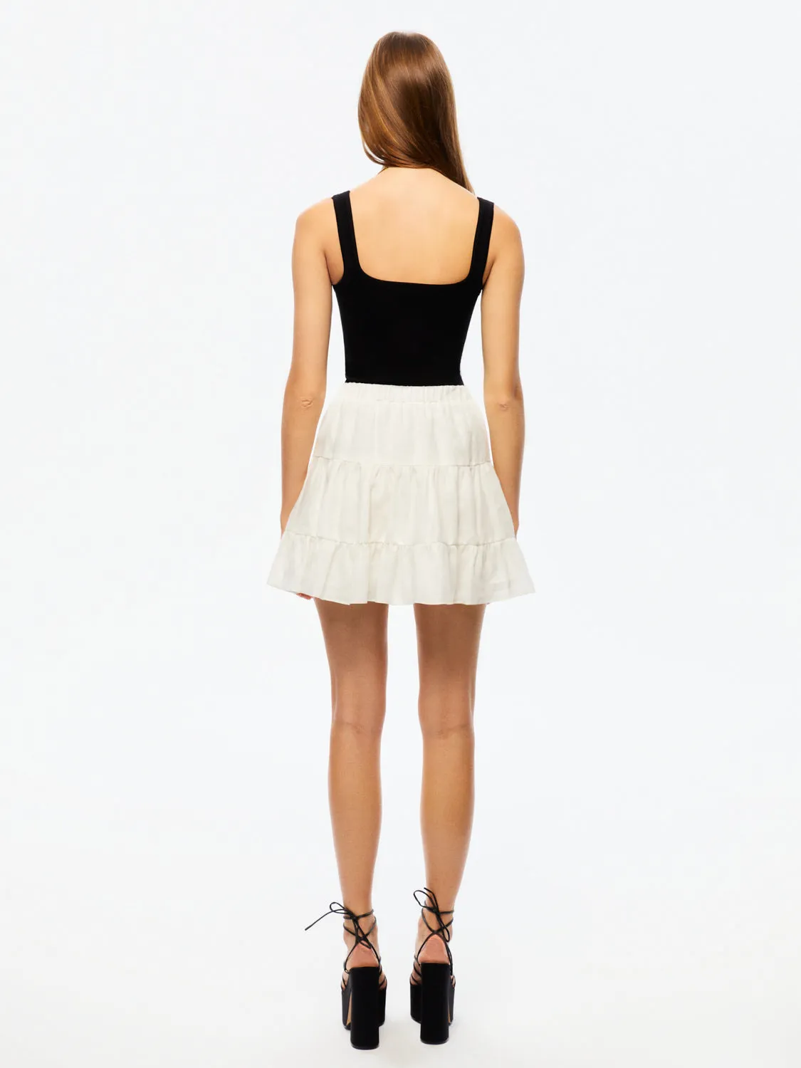 Tiered Mini Linen Skirt (Final Sale)