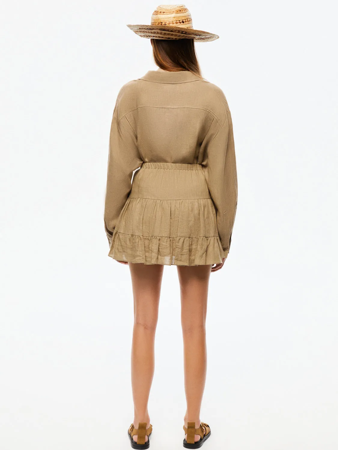Tiered Mini Linen Skirt (Final Sale)