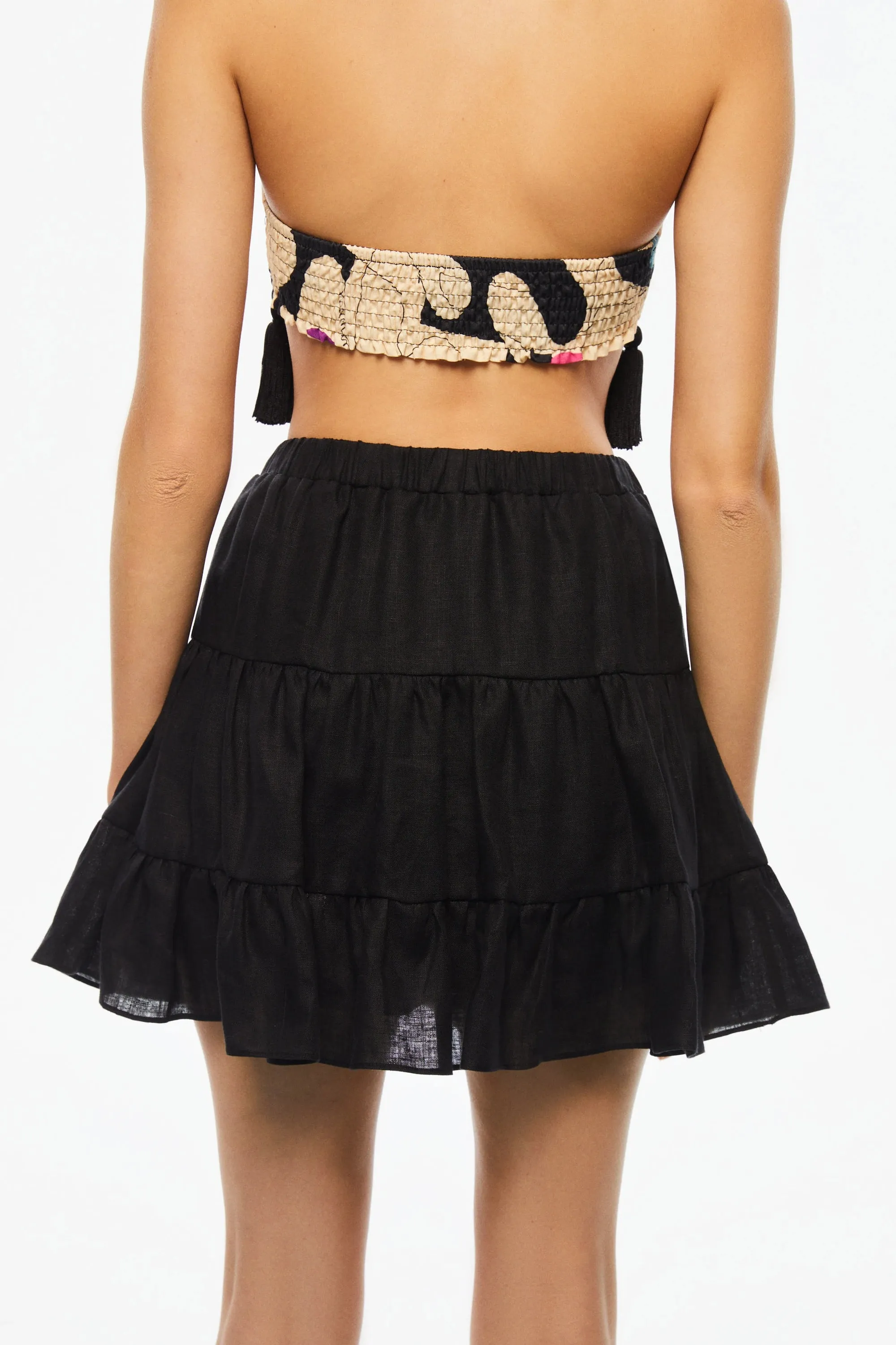 Tiered Mini Linen Skirt (Final Sale)