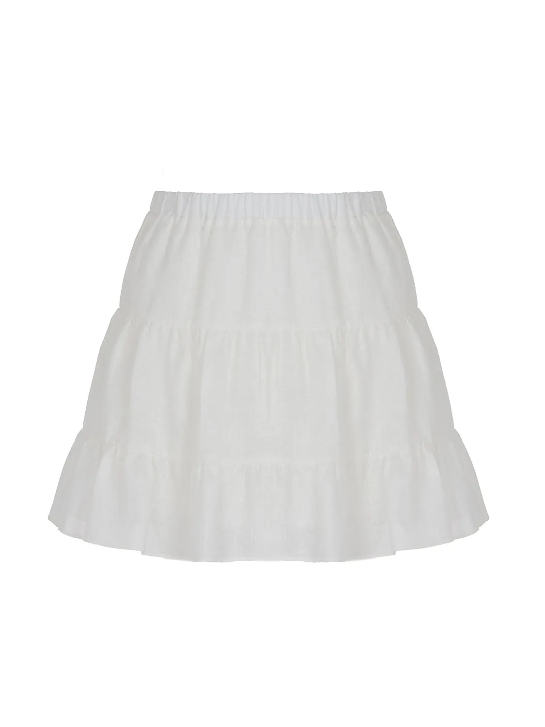 Tiered Mini Linen Skirt (Final Sale)