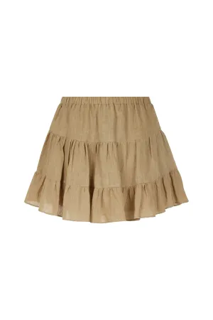 Tiered Mini Linen Skirt (Final Sale)